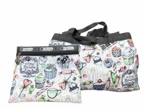 (D) LeSportsac レスポートサック 総柄 ボストンバッグ (ma)