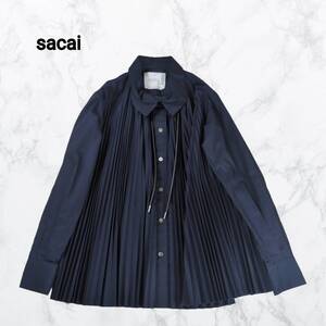 【希少】sacai 19AW プリーツ ポプリン フレアシャツ