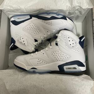 新品　未使用　箱付　NIKE AIR JORDAN 6 RETRO WHITE NAVY サイズ　26cm ナイキ　エアジョーダン6 ホワイト　ネイビー