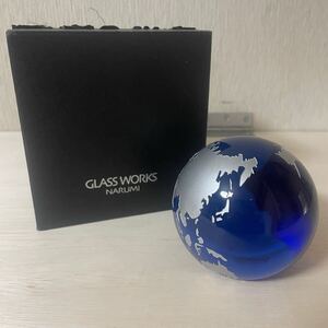 ナルミ 地球儀　グラスワークス　ガラス製　ペーパーウェイト　インテリア　置物　NARUMI GLASS WORKS 