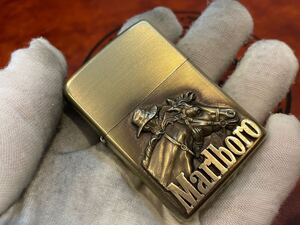 1円 ZIPPO ライター マルボロ Marlboroジッポ Zippoオイルライター真鍮製 中古品 喫煙グッズ ジッポー 火花確認済R60532