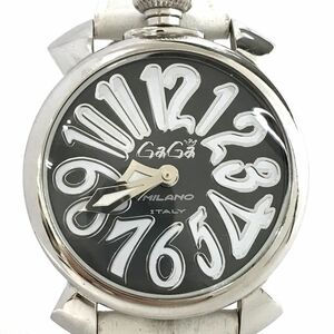 GaGaMILANO ガガミラノ MANUALE マニュアーレ マヌアーレ 40 腕時計 クオーツ アナログ ラウンド ホワイト 電池交換済み 動作確認済み