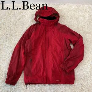 【1円～】L.L.Bean ナイロンジャケット レッド Mサイズ ライナー付き