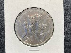 アンティークコイン　銀硬貨　2000年　50Cent　Australian- Royal Visit-Coin　ミレニアム記念　オーストラリア 50セント★911