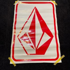 VOLCOM ボルコム ステッカー 大 約34x50cm 赤 red 汚れあり