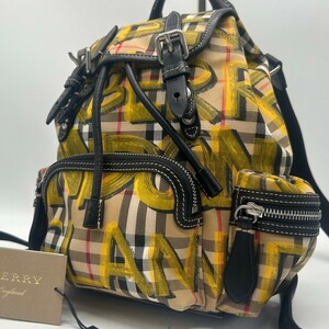 現行品◆極美品◆バーバリー BURBERRY リュックサック デイパック バックパック ノバチェック グラフィット キャンバス レディース