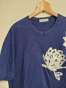 イッセイミヤケ Tシャツ 半袖 花柄 プリント 紺 F ISSEY MIYAKE