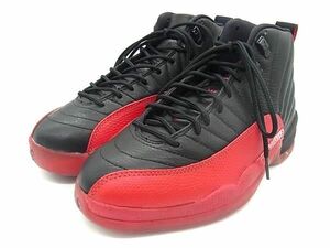 1円 NIKE ナイキ 970103 AIR JORDAN 12 RETRO レザー スニーカー 靴 表記サイズ 26.5cm メンズ 靴 ブラック系×レッド系 BG9052