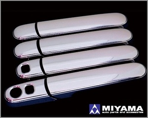 MIYAMA　メッキドアノブカバー　リクエスト２穴　ワゴンＲ　スティングレー　MH23S　ソリオ　MA15S　ラパン　HE22S　パレット　MK21S