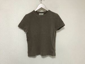 本物マーガレットハウエル MARGARETHOWELLコットン半袖Tシャツビジネススーツサーフアメカジ日本製2Mレディース茶ブラウン