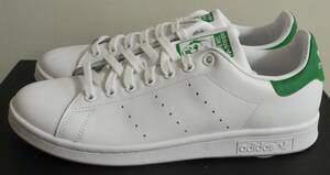 ほぼ新品 スタンスミス 2019年製 JP27.5cm 白×緑 M20324 生産終了 天然皮革 adidas stansmith ホワイト×グリーン 本革 ABCマート 人気