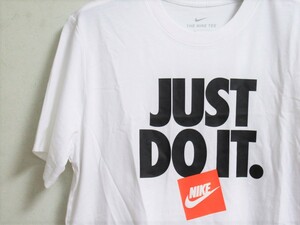 NIKE JUST DO IT Tシャツ 白 オレンジ M ナイキ JDI ビッグロゴ ビッグスウッシュ BOXロゴ ホワイト AR5003-100