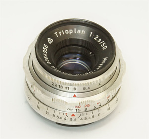 ドイツ製 Meyer-Optik Trioplan 1:2.9/50 Exakta 22N-956 Q1 後期型 絞羽12枚 50年代 Triplet オリジナル バブルボケ