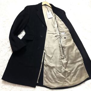 極美品アンゴラ!Paul Smith Lodonチェスターコート ロングナポレオンマリンコート XL.LL～L 黒ブラック 大きいサイズ ポールスミスロンドン