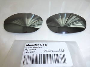 処分価格！！！★オークリー Monster Dog モンスタードッグ用 カスタム偏光 レンズ　Silver Titanium　Color Polarized 新品 MonsterDog 