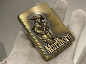 1円 ZIPPO ライター マルボロ Marlboroジッポ Zippoオイルライター真鍮製 中古品 喫煙グッズ ジッポー 火花確認済R574459