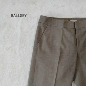 BALLSEY ボールジィ ストレート パンツ ボトムス 無地 センタープレス ポケット フルレングス 裏地あり ブラウン系 サイズ38 SJ181