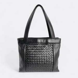 ボッテガヴェネタ BOTTEGA VENETA トートバッグ ブラック 黒 レザー イントレチャート ヴィンテージ ハンドバッグ ショルダーバッグ