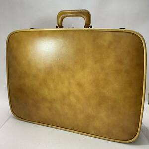 レザー トランク バッグ ベージュ ブラウン 革製 鞄 旅行 レトロ 古道具