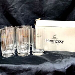 昭和レトロ♪未使用 【Hennessy ヘネシー 】グラス/６客 セット/ロゴ入り/グラスセット/倉庫整理品/タンブラー/水割りグラス