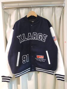 XLARGE X-LARGE エクストララージ OG LOGO VARSITY JACKET スタジャン ネイビー XL 人気商品 2024 秋冬最新