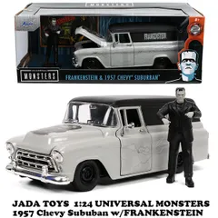 1:24 UNIVERSAL MONSTERS 1957 CHEVY SUBUBAN w/FRANKENSTEIN【フランケンシュタイン】ミニカー アメリカン雑貨 アメトイ