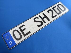 ●ドイツ D ユーロ ナンバープレート ライセンスプレート 直輸入 1枚 OE SH 200