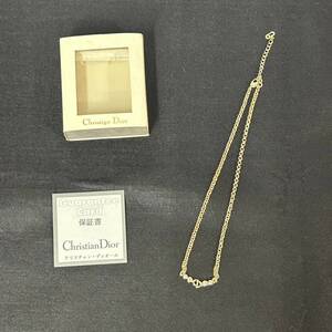 ★ 1円〜【現状保管品】Christian Dior クリスチャン ディオール ネックレス CDロゴ ラインストーン レディース 箱付き YK