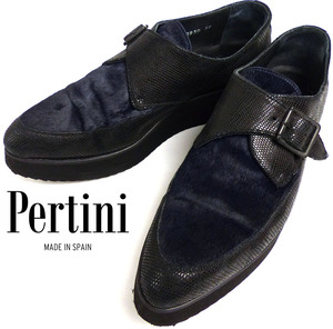 スペイン製 Pertini / ペルティ二 /バイカラー ハラコ レースアップシューズ / ドレスシューズ 39(24.5cm相当)(レディース)16h-1-024