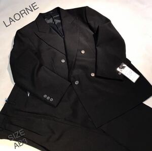 ★紳士服工房★【決算セール】★新品★未使用LAORNE/4ッ釦1ッ掛け礼服ダブル スーツ/サイズAB3/冠婚・葬祭・式典/礼装礼服/オールシーズン