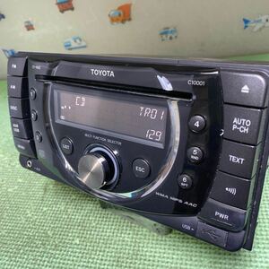 トヨタ 純正オーディオ 2DIN CP-W60 CD/USB/チューナー パイオニア製 C10001 フロントUSB/AUX端子 