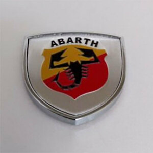 ABARTH アバルト　３D金属ステッカー　シルバー　１枚