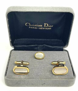 ★Christian Dior クリスチャンディオール カフス タイピン セット ロゴ