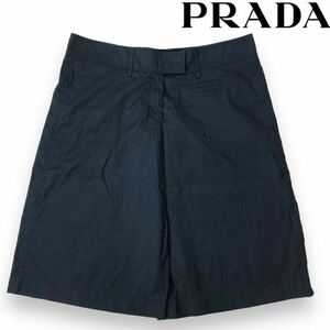 n174 PRADA 2007 プラダ ハーフパンツ ショートパンツ コットン100% ネイビー ボトム 46 メンズ　レディース ユニセックス