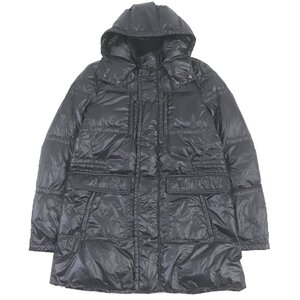 極美品□MONCLER モンクレール BAHR GIUBBOTTO フーデッド ライトダウンコート ジャケット ブラック 4 ブルガリア製 正規品 メンズ