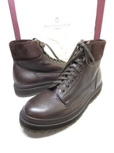 定価108.900円 未使用【OFFICINA SLOWEAR スローウエア】 130187 SW441 620 レースアップブーツ シボ革 靴 (メンズ) 42 濃茶 ■30SLZ197■