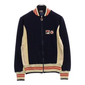 FILA フィラ 70S VINTAGE BJORN BORG ヴィンテージ ビョルンボルグ タグ ロゴパッチ ジップアップジャケット ネイビー