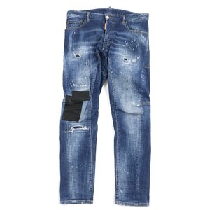 【ドンドン見直し】美品○DSQUARED2 ディースクエアード 21AW S71LB0936 Tidy Biker ダメージ加工 クラッシュデニムパンツ 46 正規品