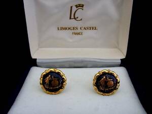 ■新品N■№1038 【 LIMOGES CASTEL】 リモージュ「男女」【ゴールド】カフス♪