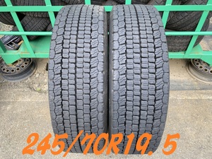 パF774②■245/70R19.5 136/134J　2本価格　BRIDGESTONE Ecopia W031　KRC再生タイヤ　大型トラック　低床　増屯車　送料無料