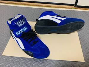 SPARCO FIA8856-2000 レーシングシューズ 26.5cm相当 イタリア製 ブルー 42 FIA公認 スパルコ ハイカット ドライビングシューズ