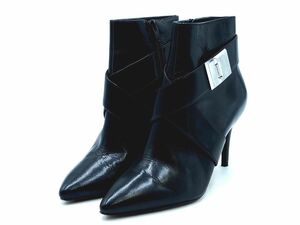 NINE WEST ナインウエスト クロスベルト ショート ブーツ size7M（24ｃｍ）/黒 ◇■ ☆ eec3 レディース