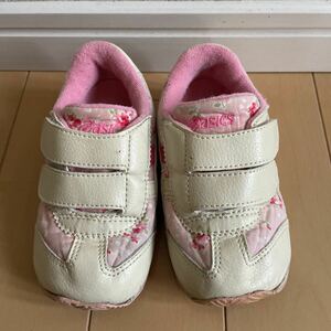 アシックス ASICS スクスク suku2 履きやすいスニーカー 運動靴　シューズ　14cm ピンク×花柄