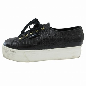 スペルガ SUPERGA × ザ・ブロンド・サラダ コラボ キアラ・フェラーニモデル スニーカー レザー ゴールド金具 38 24-24.5cm ■DC6