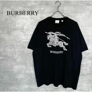 『BURBERRY』バーバリー (XL) コットン 刺繍 Tシャツ