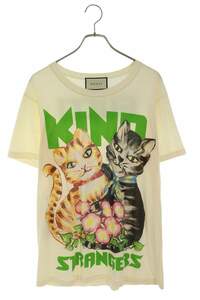 グッチ GUCCI 492347 XJBID サイズ:S キャットプリントTシャツ 中古 BS55