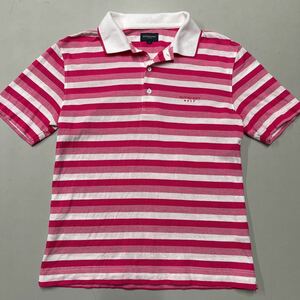 BURBERRY GOLF バーバリーゴルフ レディース ボーダー ポロシャツ 半袖 Lサイズ 日本製 MADE IN JAPAN