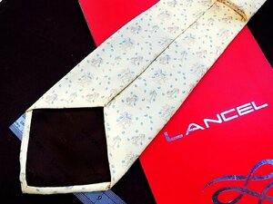 ♪5678D♪状態並品【ヤシの木 島 柄】ランセル【LANCEL】ネクタイ