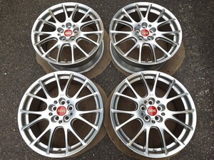 86 BRZ プリウス 美品 現行品 鍛造 BBS RE-V DS ダイヤモンドシルバー 18インチ 7.5J+50 RE063 PCD100 5穴 4本