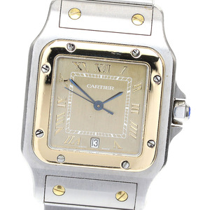 カルティエ CARTIER W20030C4 サントスガルべ LM YGコンビ デイト クォーツ メンズ _813894